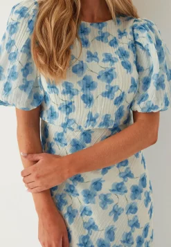 Structured Puff Sleeve Ankle Dress