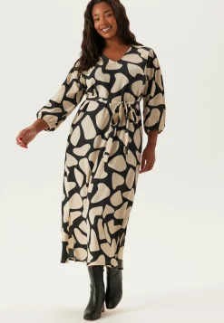Structured Puff Sleeve Midi Dress