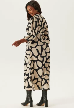Structured Puff Sleeve Midi Dress