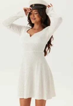Structured V-neck Skater Dress