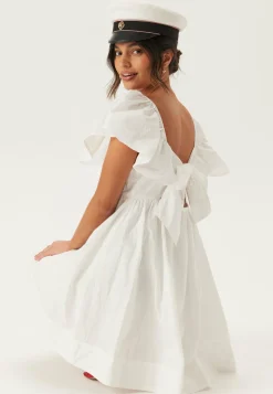 Tie Back Frill Short Dress