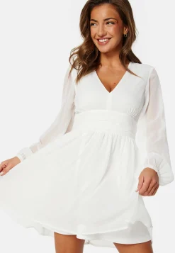Tie Back L/S Chiffon Dress