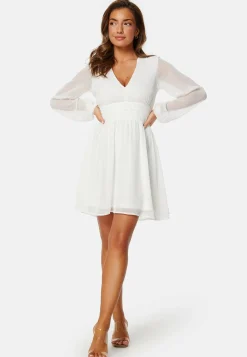 Tie Back L/S Chiffon Dress