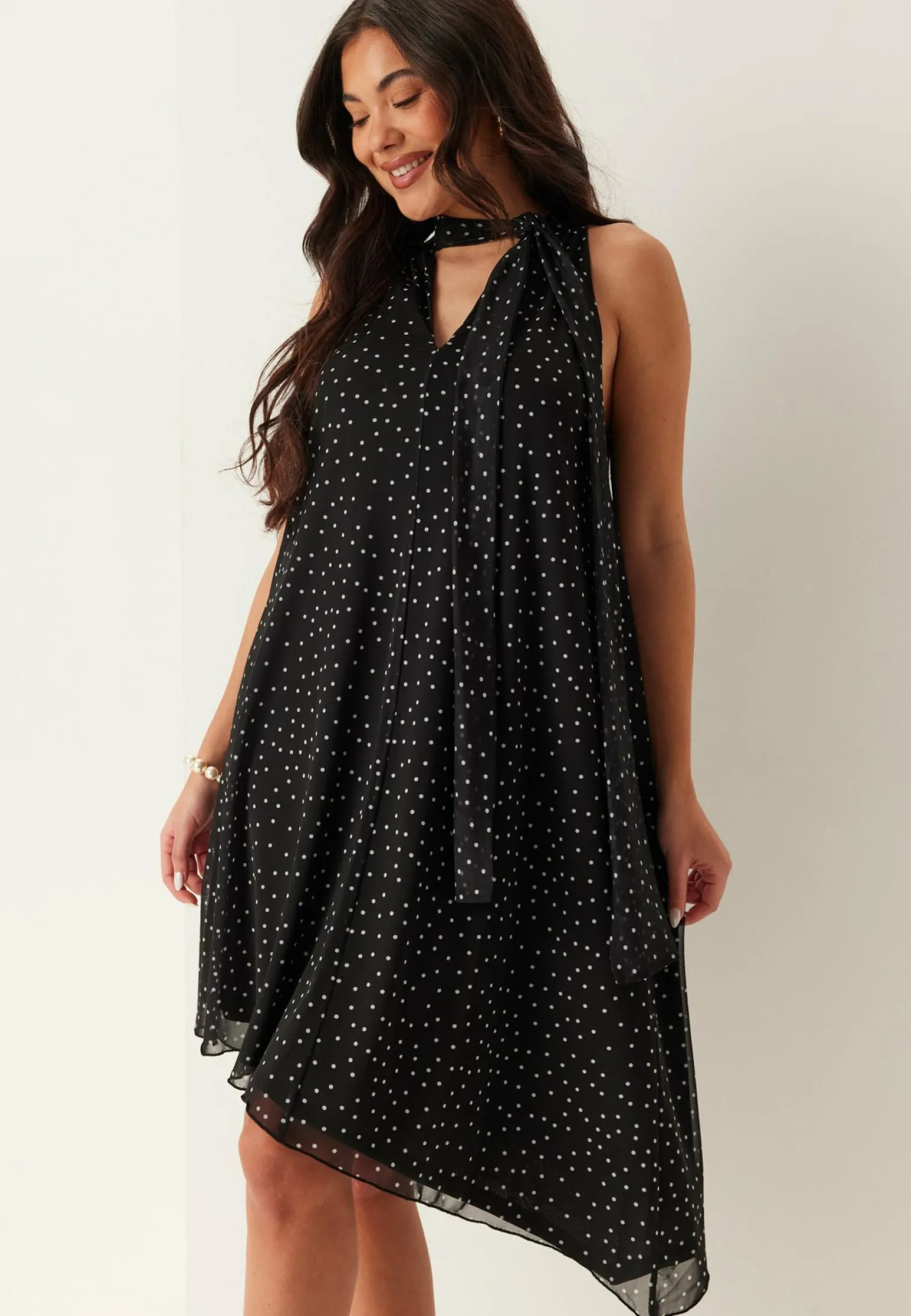 Tie Reversible Short Mesh Dress