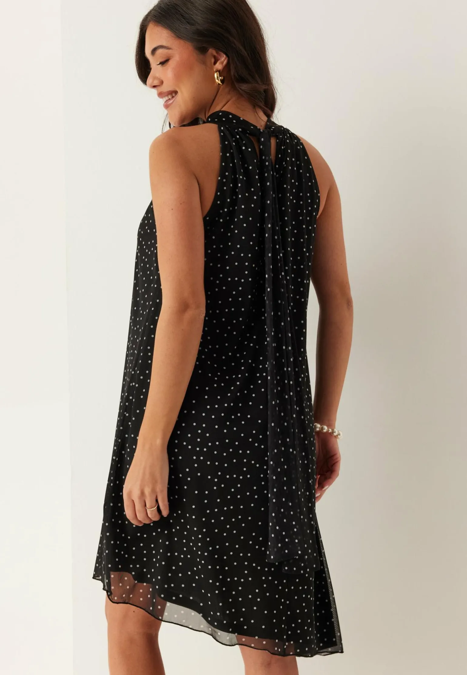 Tie Reversible Short Mesh Dress