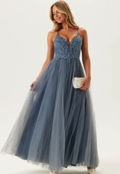 Tulle Back Lacing Evening Dress