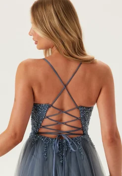 Tulle Back Lacing Evening Dress