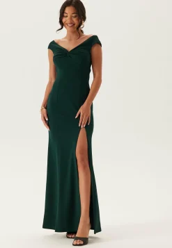 Twist Off Shoulder Gown