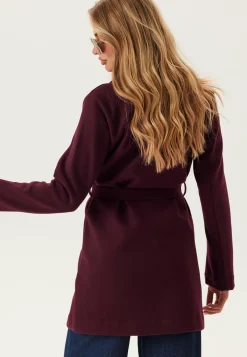 Vicooley Collar Belt Coat