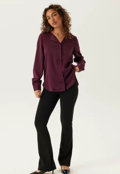Viellette V-neck L/S Satin Shirt