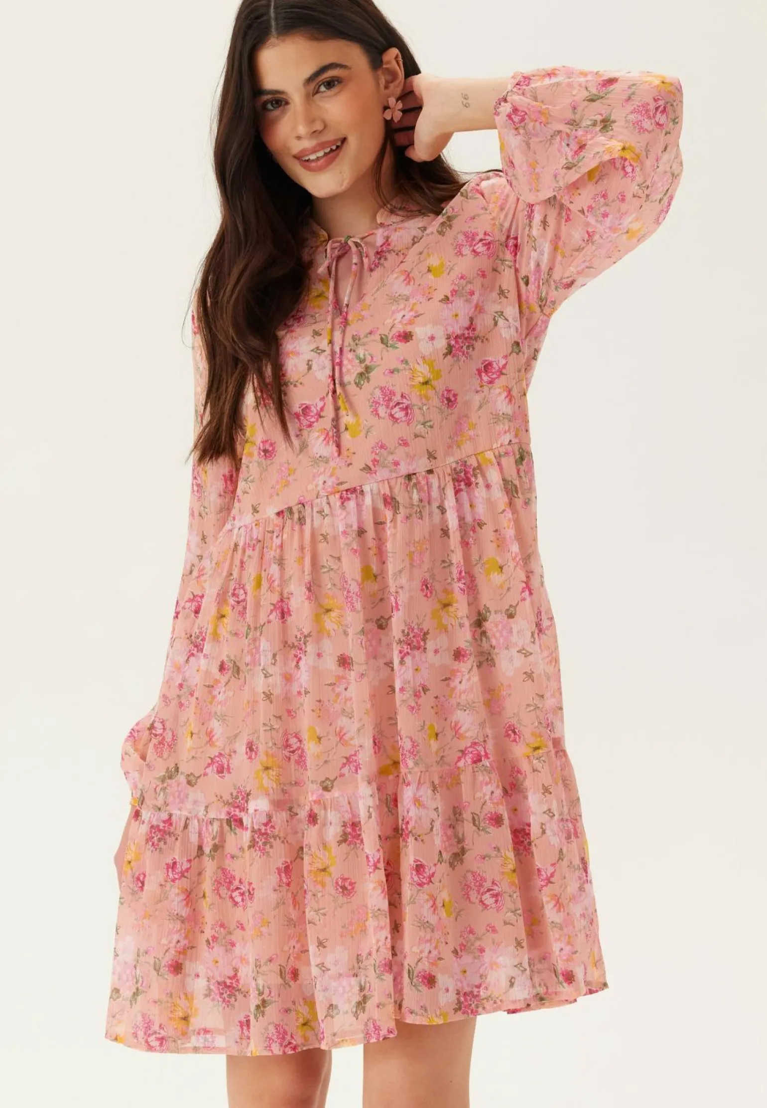 Vifalia L/S TIE V-NECK DRESS