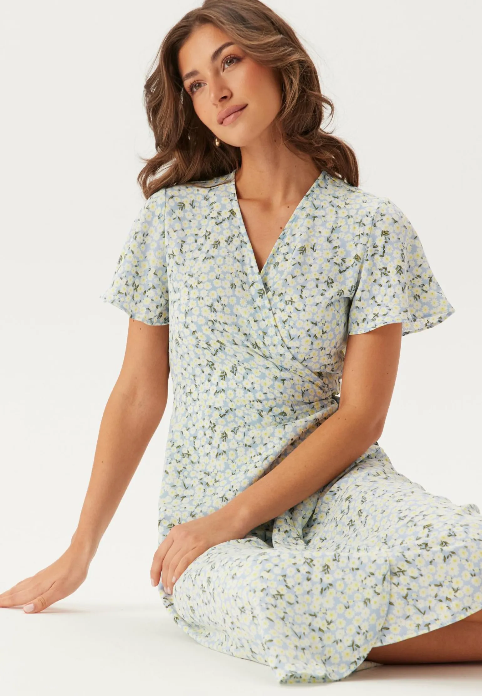 Vilovie S/S Wrap Midi Dress