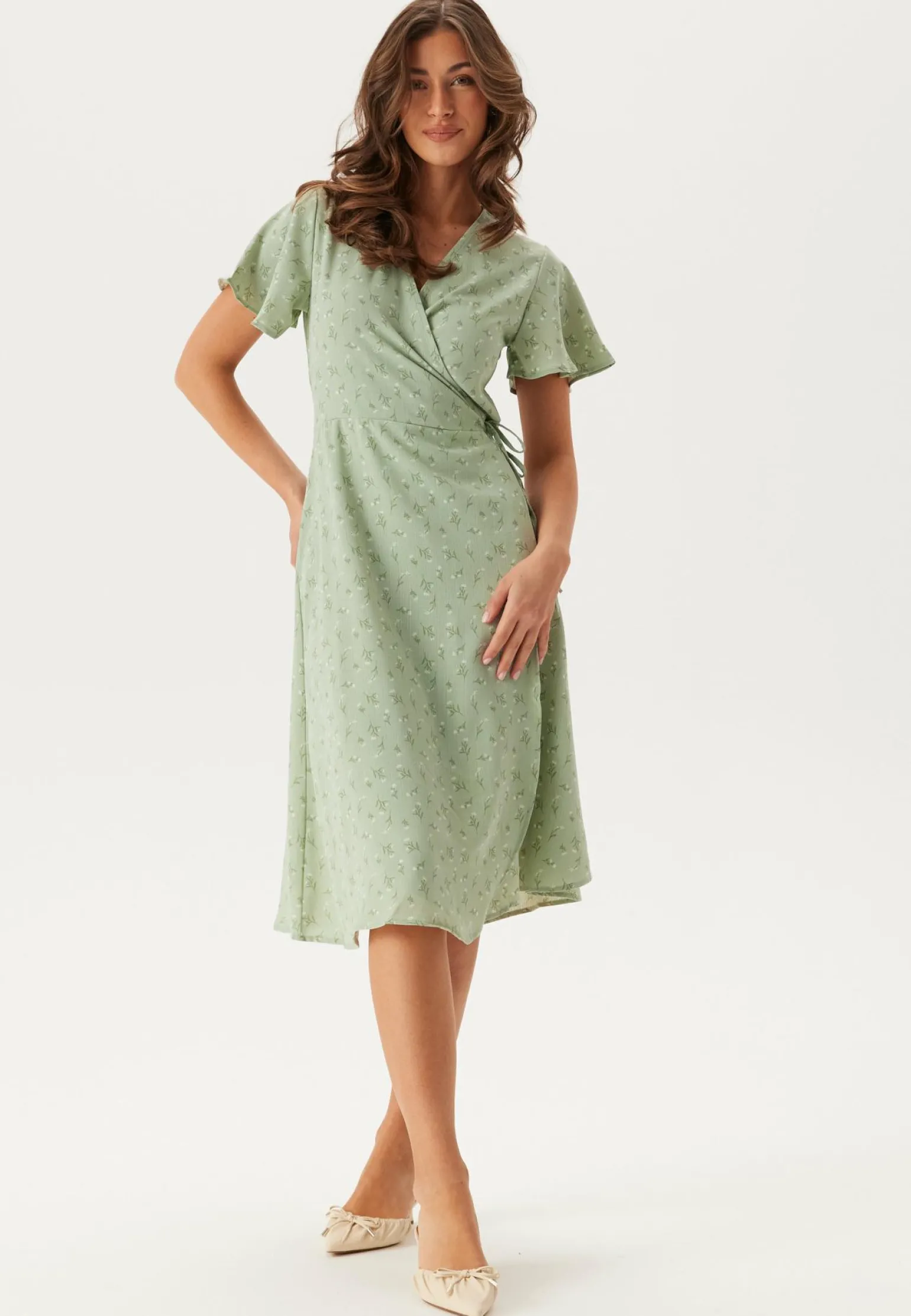 Vilovie S/S Wrap Midi Dress
