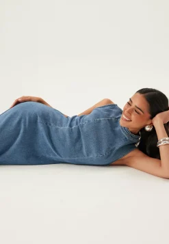 Vinona S/L Midi Denim Dress
