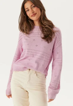 Viril L/S O-Neck Pointelle Knit