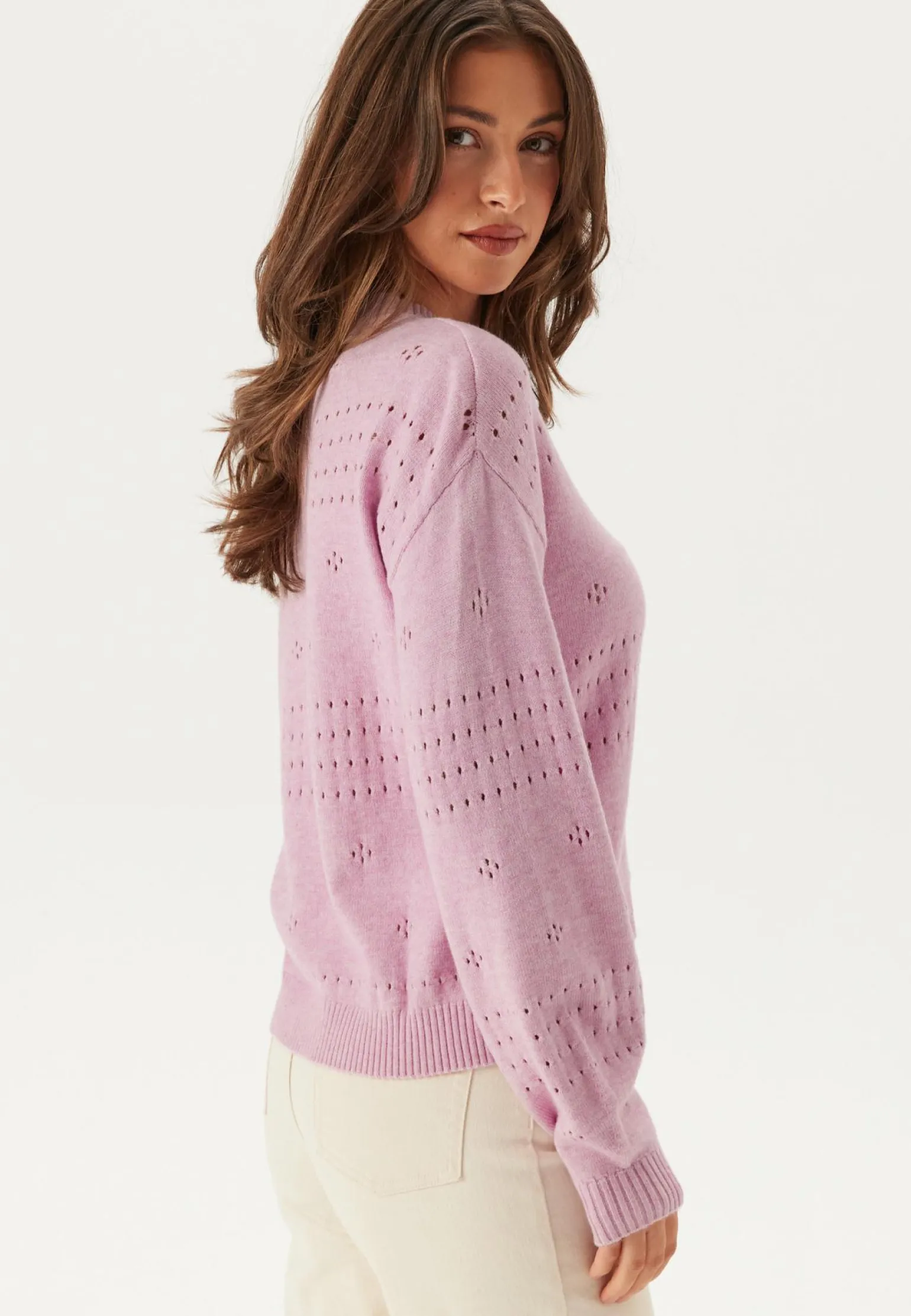 Viril L/S O-Neck Pointelle Knit