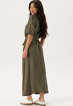 Viscose Belted Shirt Dress