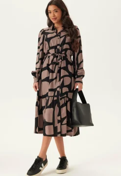 Viscose Flounce Shirt Dress