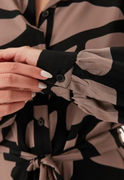 Viscose Flounce Shirt Dress
