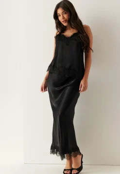 Viscose Satin Lace Skirt
