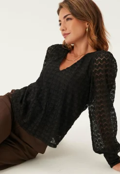 Vmbecca Ls V-neck Lace Top