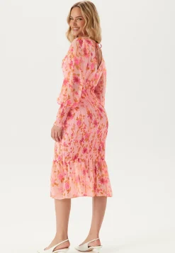 Vmflora Ls V-neck Calf Dress