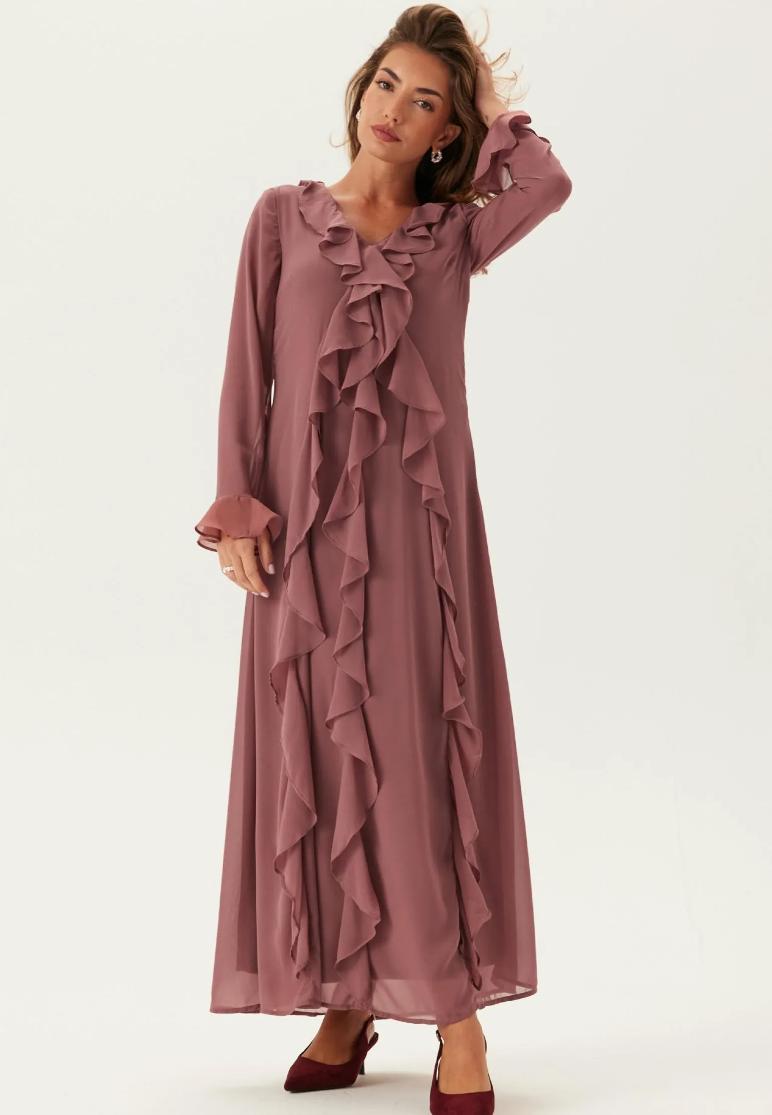 Vmholly Ls Flounce Ankle Dress