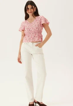 Vmjosie Ss V-neck Short Smock Top