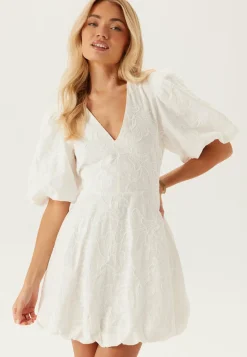 V-neck Bubble Hem Short Dress