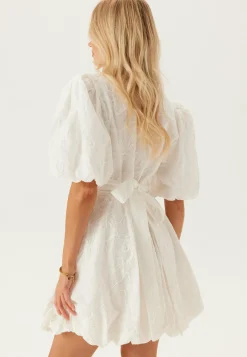 V-neck Bubble Hem Short Dress