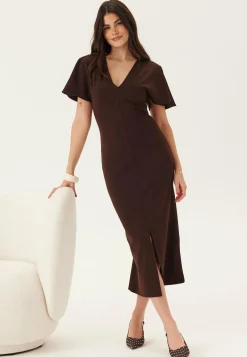 V-Neck Butterfly Sleeve Dress