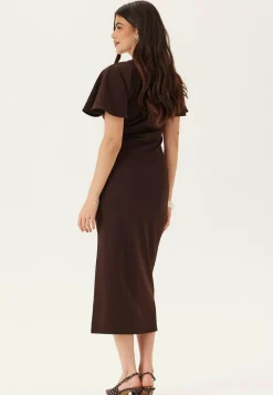 V-Neck Butterfly Sleeve Dress
