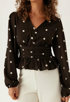 V-neck Button Blouse