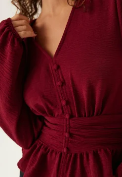 V-neck Button Blouse