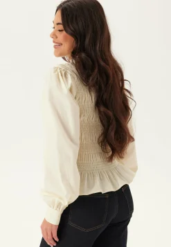 V-neck Cotton Smock Blouse