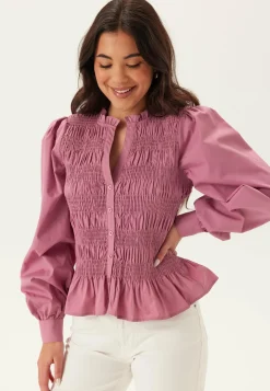 V-neck Cotton Smock Blouse