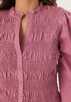 V-neck Cotton Smock Blouse