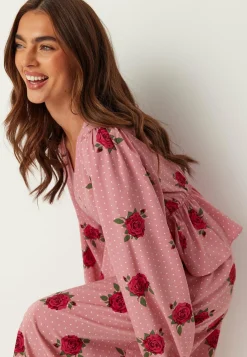 V-neck Flounce Maxi Dress