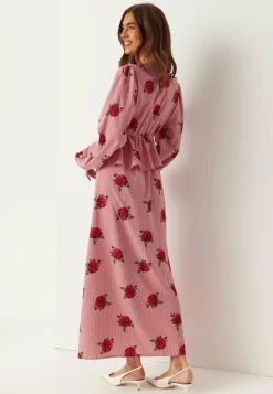 V-neck Flounce Maxi Dress
