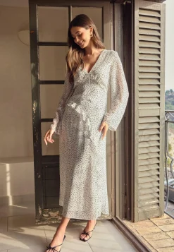 V-Neck Frill Dress