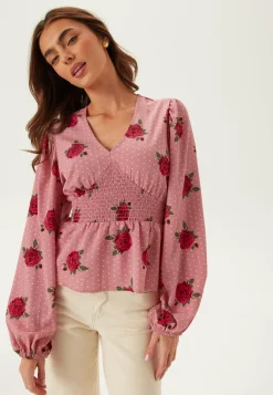 V-neck Smock Blouse