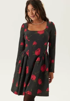 Volume Skirt Long Sleeve Mini Dress