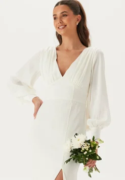 Waterfall Back Satin Wedding Gown