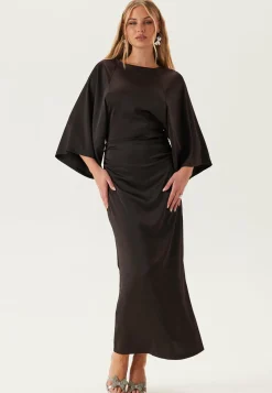 Wide Sleeve Satin Ankle Dress