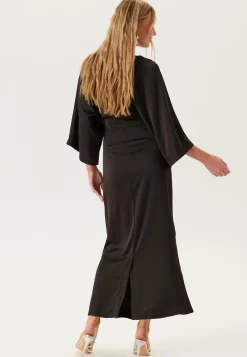 Wide Sleeve Satin Ankle Dress