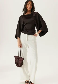 Wide Sleeve Satin Blouse