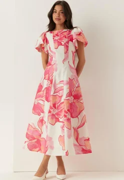 Wilda Flutter Sleeve Dress