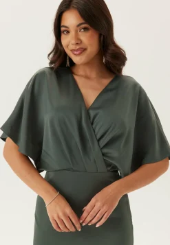 Wrap Satin Ankle Dress