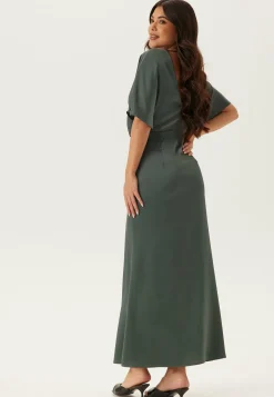 Wrap Satin Ankle Dress
