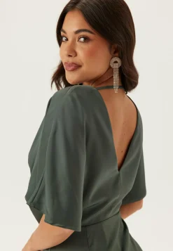 Wrap Satin Ankle Dress